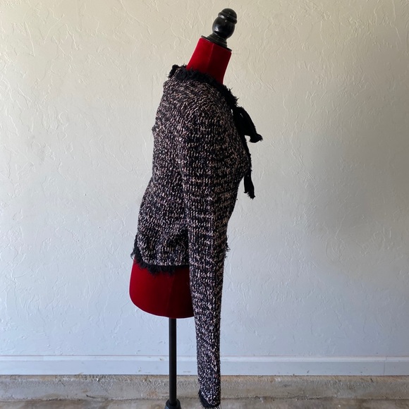 Zara knit tweed shirt with bow M - Picture 3 of 5